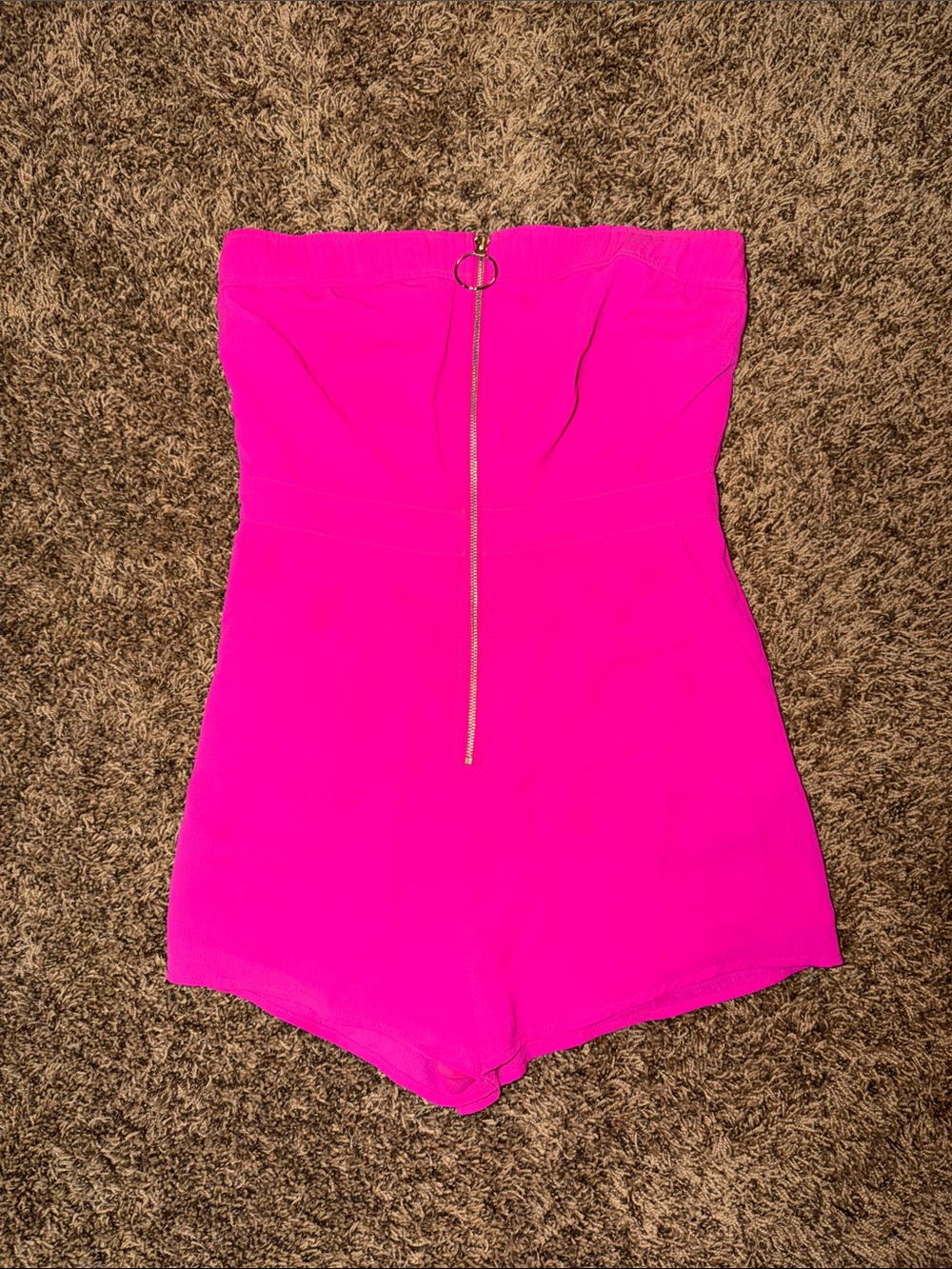 Strapless Hot Pink One-Piece Romper